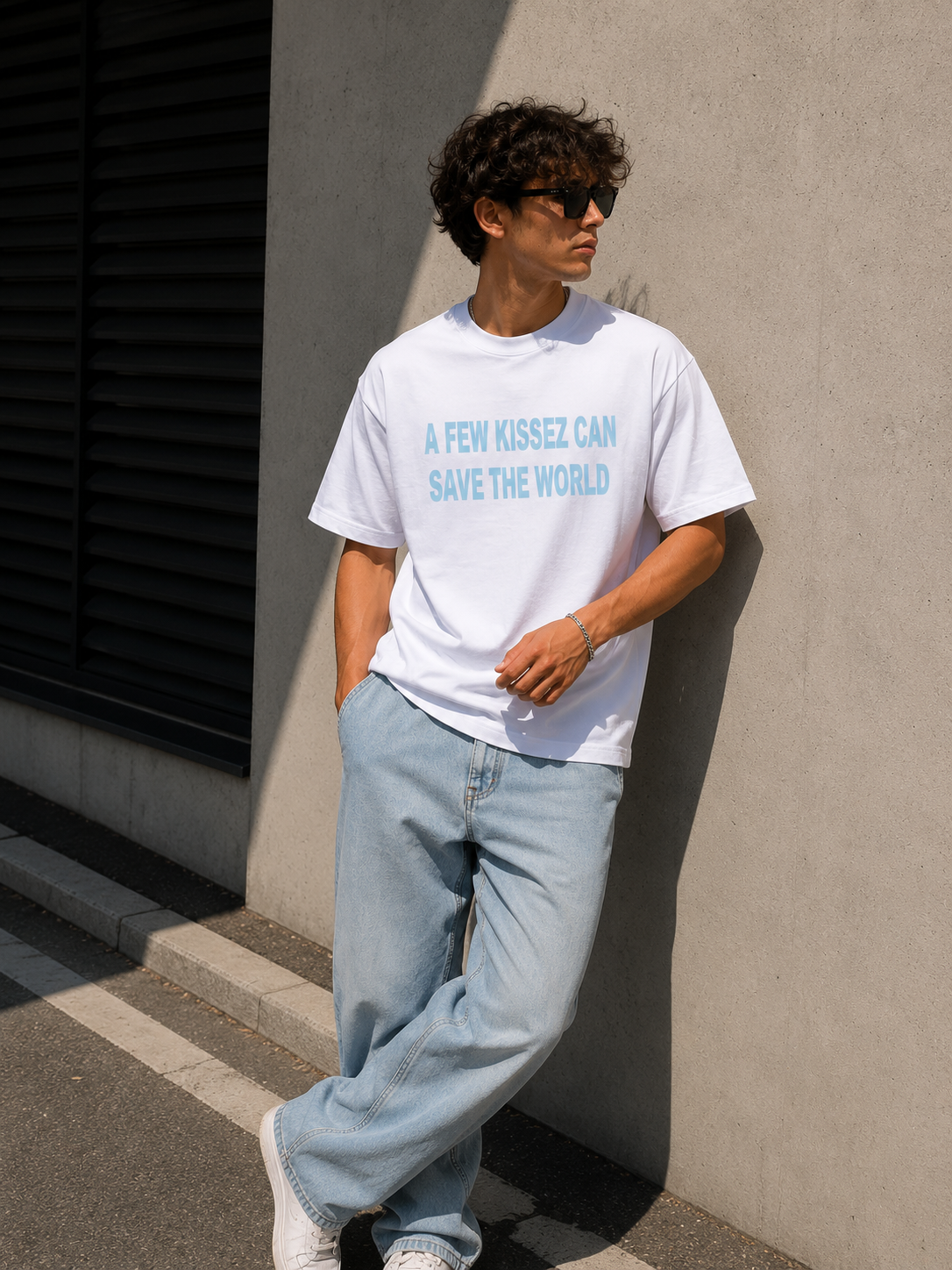 A FEW KISSEZ TEE ICE BLUE