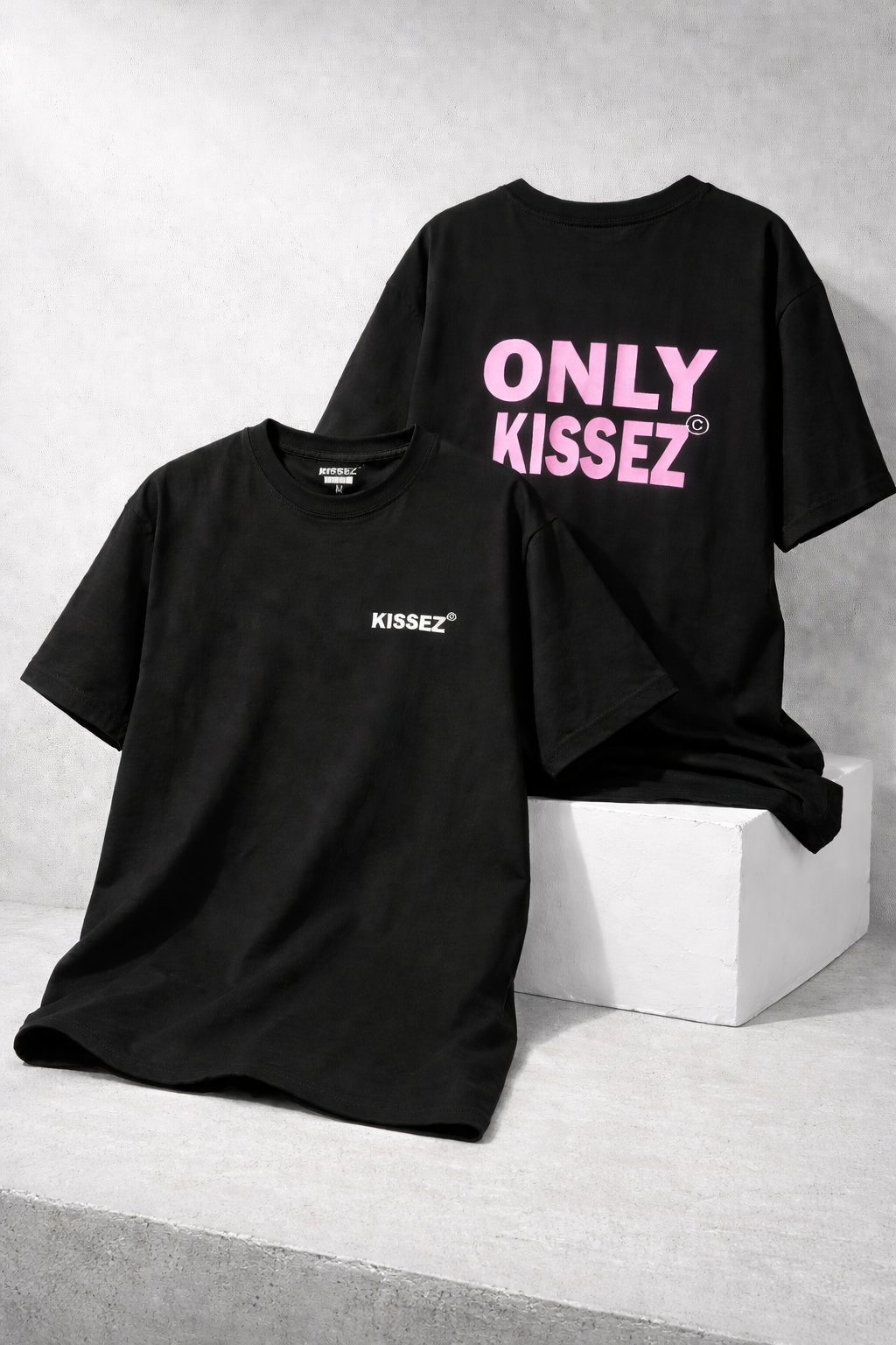 ONLY KISSEZ TEE PINK/BLACK