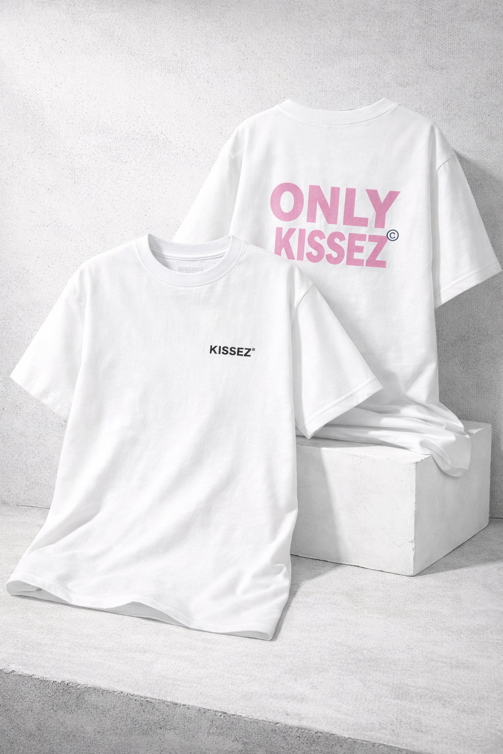 ONLY KISSEZ TEE PINK/WHITE
